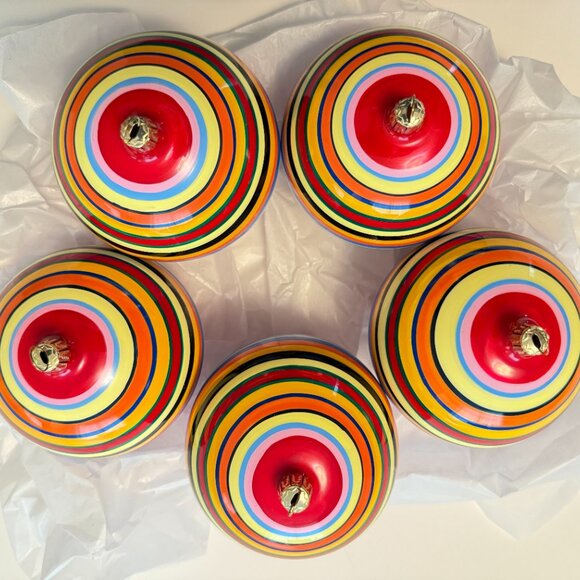 Set of 5 Sak's Fifth Avenue Hand-Painted Christmas Tree Ornaments From 2003 - Picture 3 of 5